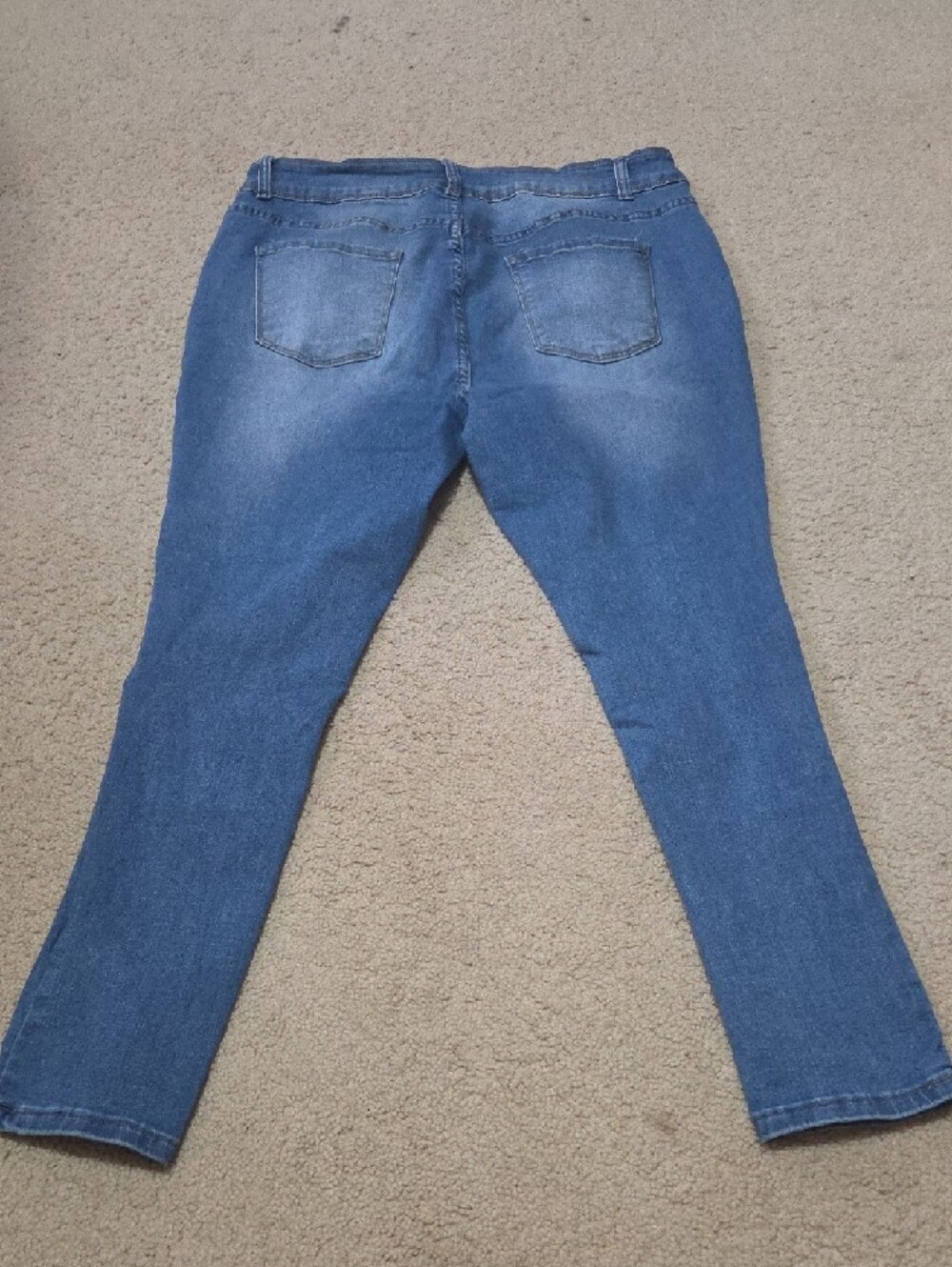 Women's Skinny Distressed Blue Jeans - Picture 4 of 4